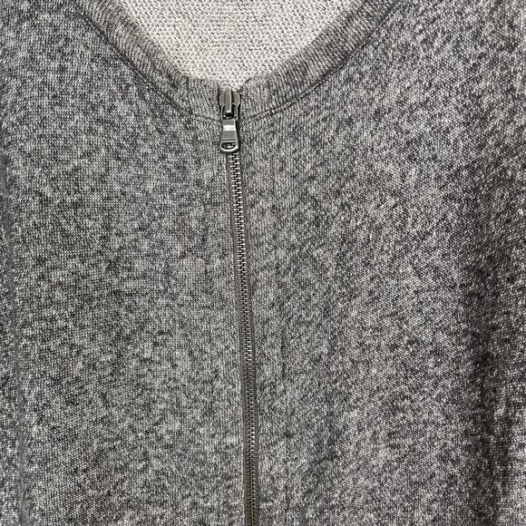 Express Womens Medium Heather Gray Zip Front Peplum Sweatshirt 3/4 Sleeve Terry - Picture 4 of 9